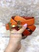 Perfect Replica High Quality Hermes Orange Leather Belt With Gold Buckle (12)_th.jpg